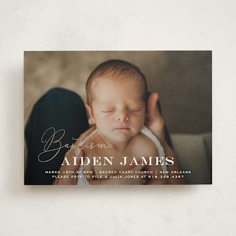 Foil-Pressed Baptism and Christening Invitations