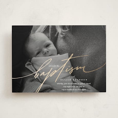Foil-Pressed Baptism and Christening Invitations