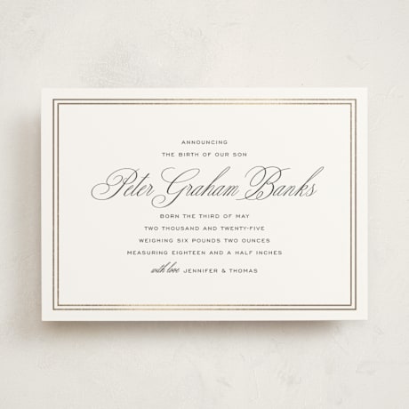 Foil-Pressed Birth Announcements