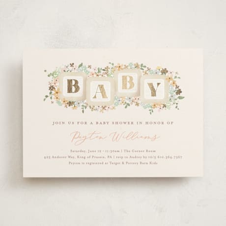Foil-Pressed Baby Shower Invitations