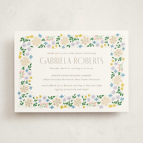 Foil-Pressed Baby Shower Invitations