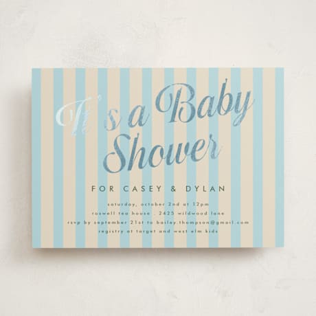 Foil-Pressed Baby Shower Invitations
