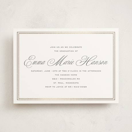 Foil-Pressed Graduation Party Invitations