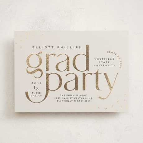 Foil-Pressed Graduation Party Invitations