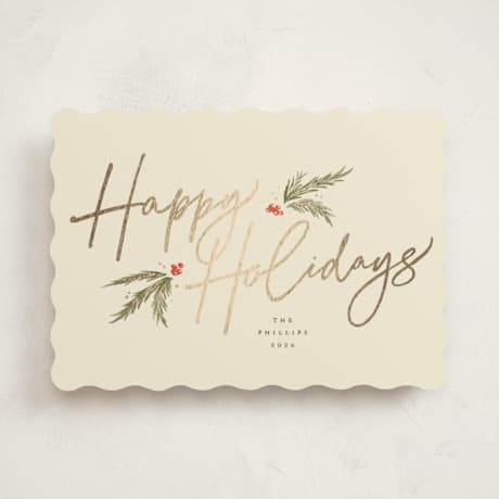 Foil-Pressed Holiday Non-Photo Cards