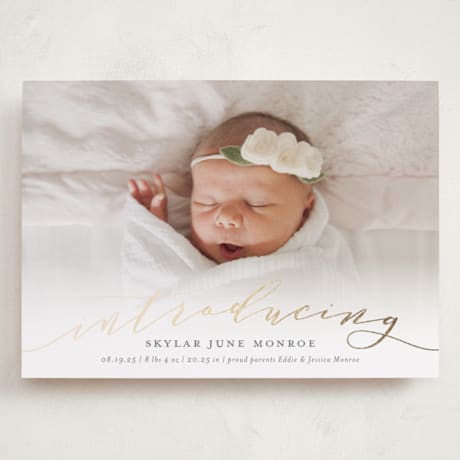 Foil-Pressed Grand Birth Announcements