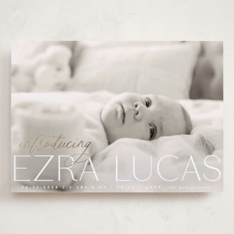 Foil-Pressed Grand Birth Announcements