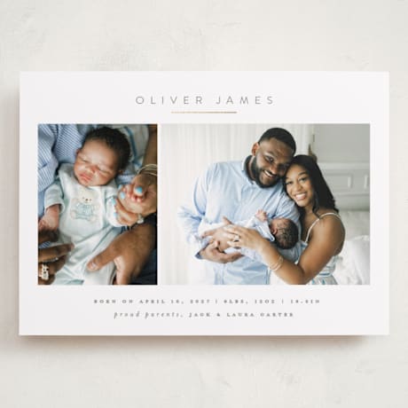 Foil-Pressed Grand Birth Announcements