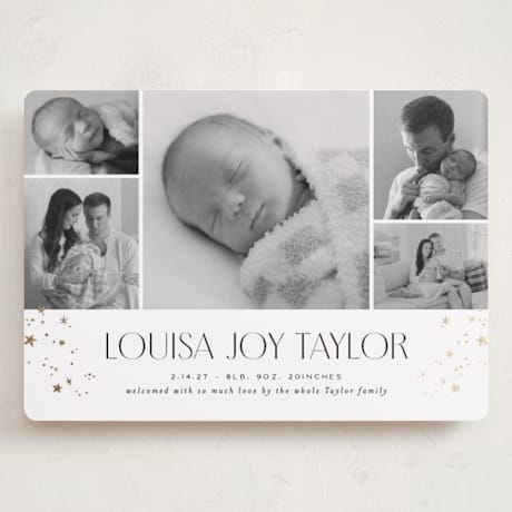 Foil-Pressed Grand Birth Announcements
