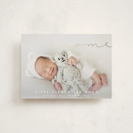 Foil-Pressed Birth Announcement Petite Cards