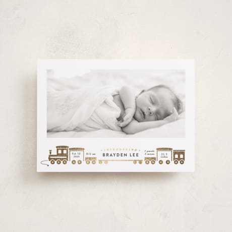 Foil-Pressed Birth Announcement Petite Cards