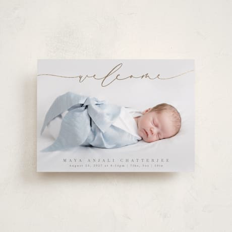 Foil-Pressed Birth Announcement Petite Cards