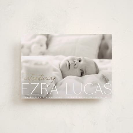 Foil-Pressed Birth Announcement Petite Cards