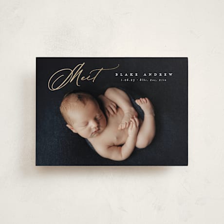 Foil-Pressed Birth Announcement Petite Cards