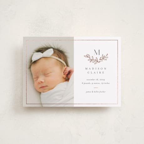 Foil-Pressed Birth Announcement Petite Cards