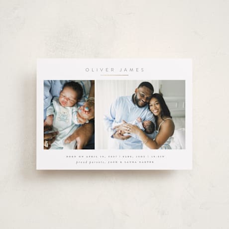 Foil-Pressed Birth Announcement Petite Cards