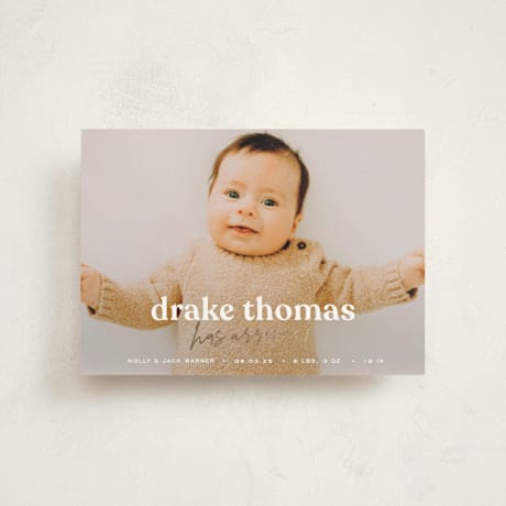 Foil-Pressed Birth Announcement Petite Cards