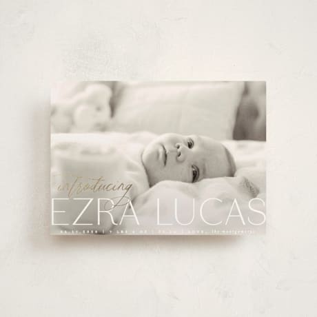 Foil-Pressed Birth Announcement Postcards