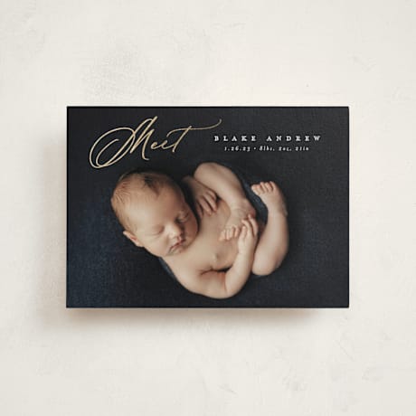 Foil-Pressed Birth Announcement Postcards