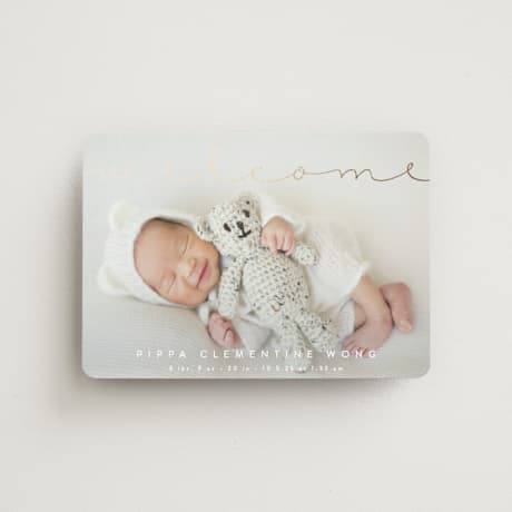 Foil-Pressed Birth Announcement Magnets