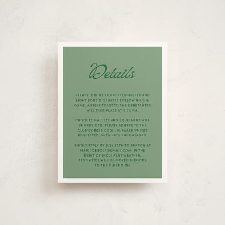 Debutante Party Enclosure Cards