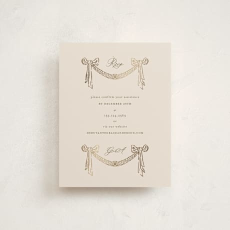 Foil-Pressed Debutante Party Enclosure Cards