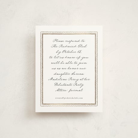 Foil-Pressed Debutante Party Enclosure Cards