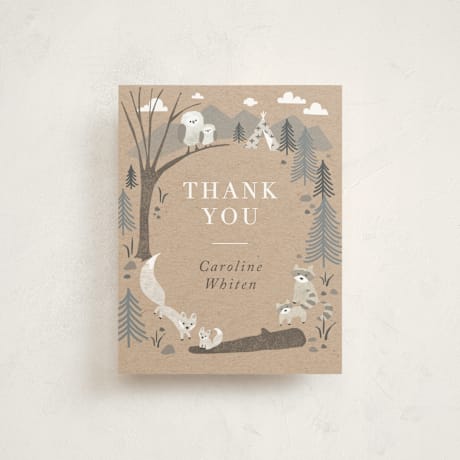 Flat Baby Shower Thank You Cards