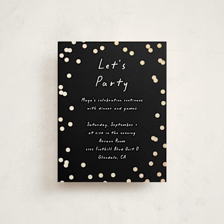 Foil-Pressed Mitzvah Reception Cards