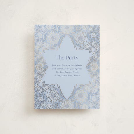 Foil-Pressed Mitzvah Reception Cards