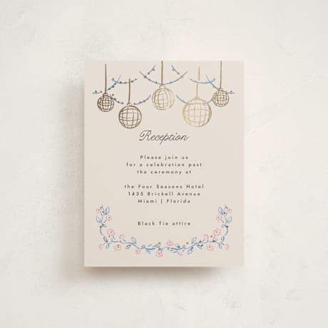 Foil-Pressed Mitzvah Reception Cards
