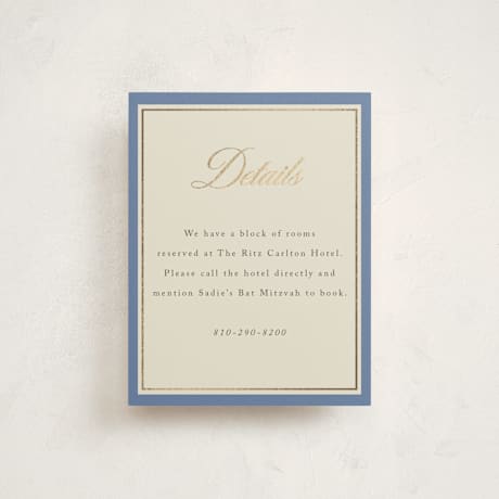 Foil-Pressed Mitzvah Direction Cards