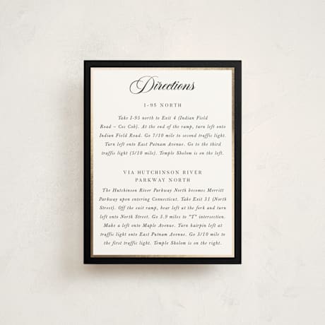 Foil-Pressed Mitzvah Direction Cards