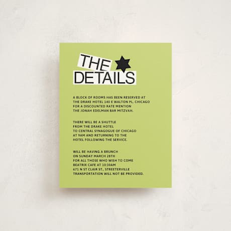 Mitzvah Direction Cards