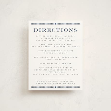 Mitzvah Direction Cards