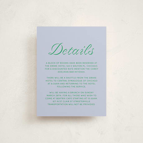 Mitzvah Direction Cards