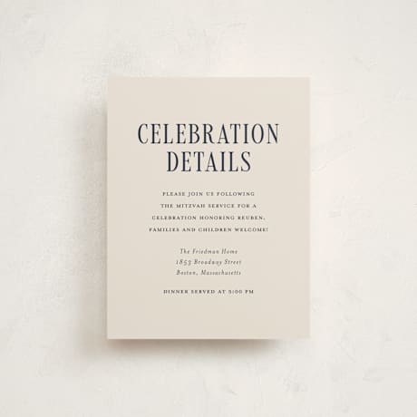 Mitzvah Reception Cards
