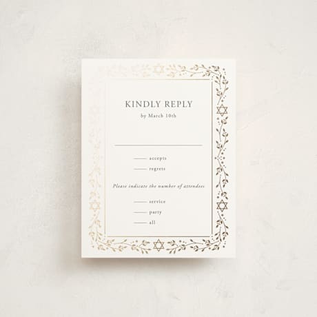 Foil-Pressed Mitzvah RSVP Cards