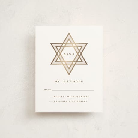 Foil-Pressed Mitzvah RSVP Cards