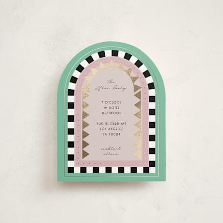 Foil-Pressed Mitzvah Reception Cards