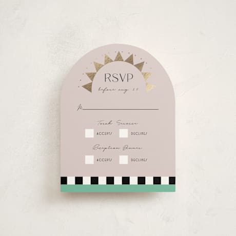 Foil-Pressed Mitzvah RSVP Cards