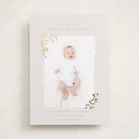 Foil-Pressed Birth Announcements