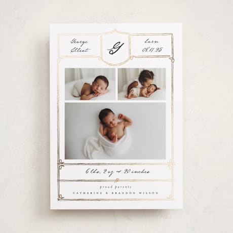 Foil-Pressed Birth Announcements