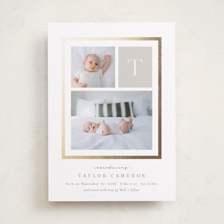 Foil-Pressed Birth Announcements