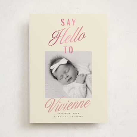 Foil-Pressed Birth Announcements
