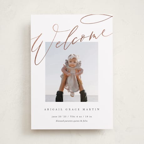 Foil-Pressed Birth Announcements