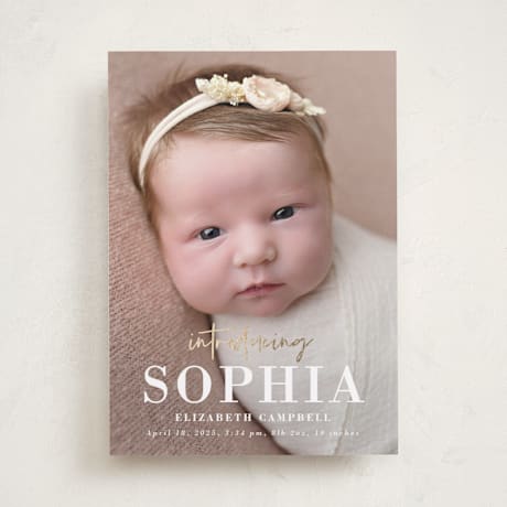 Foil-Pressed Birth Announcements