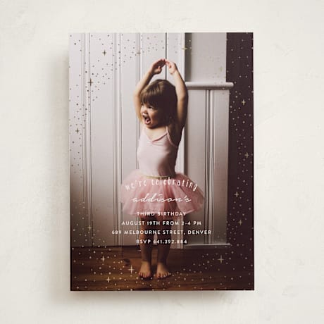 Foil-Pressed Children's Birthday Party Invitations