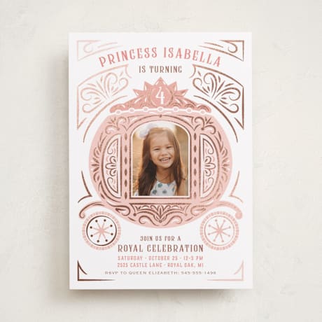 Foil-Pressed Children's Birthday Party Invitations