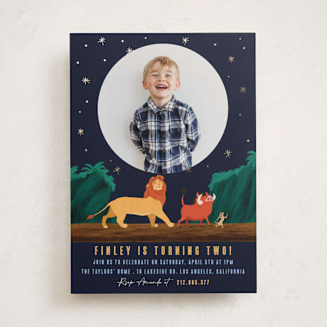 Foil-Pressed Children's Birthday Party Invitations